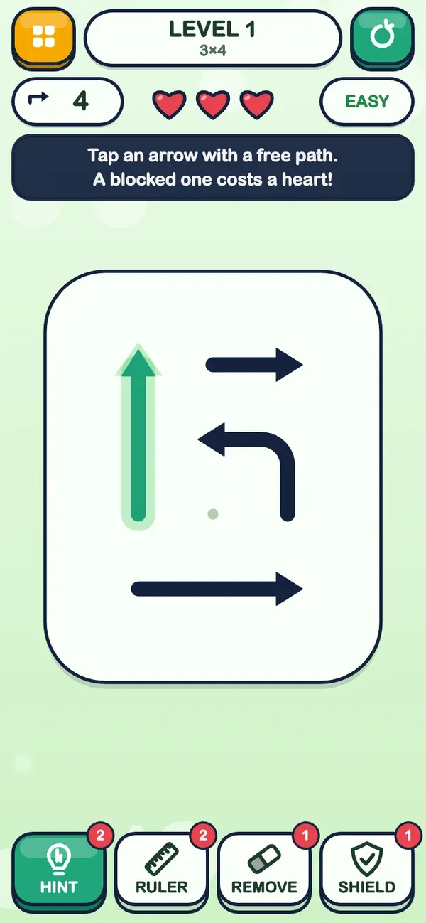 Arrow Escape: first screen of the game